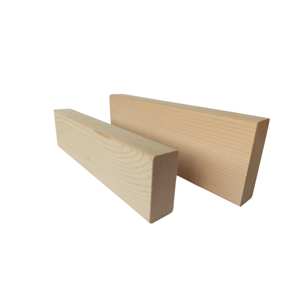 Two pieces of Western Red Cedar Square Dressed Pencil Round timber