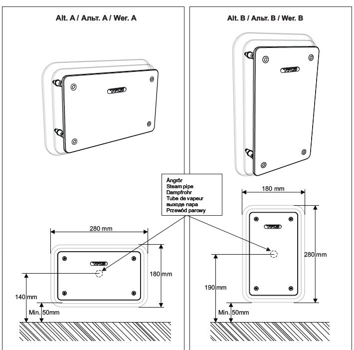 Technical drawing of Bahia Home with dimensions and specifications.