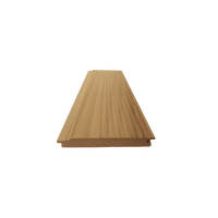 Western Red Cedar Channel lining with ribbed texture  on transparent background