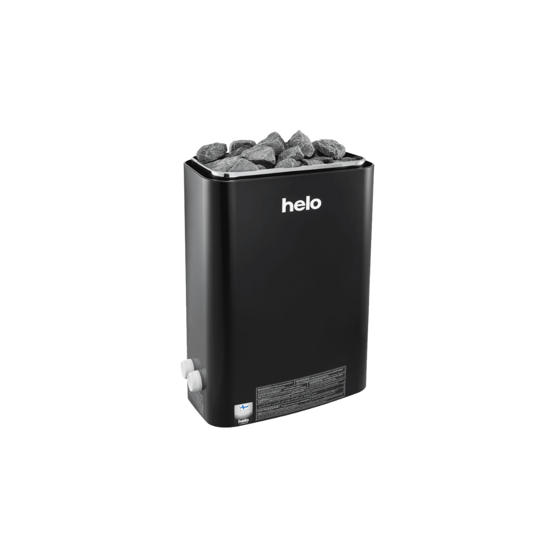 Helo Viena STS sauna heater black side angle view