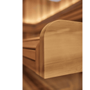 Close-up of side of a sauna bench with a smooth finish