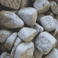 rounded grey sauna stones smooth