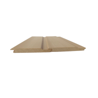 two pieces of western red cedar sauna board interlocking