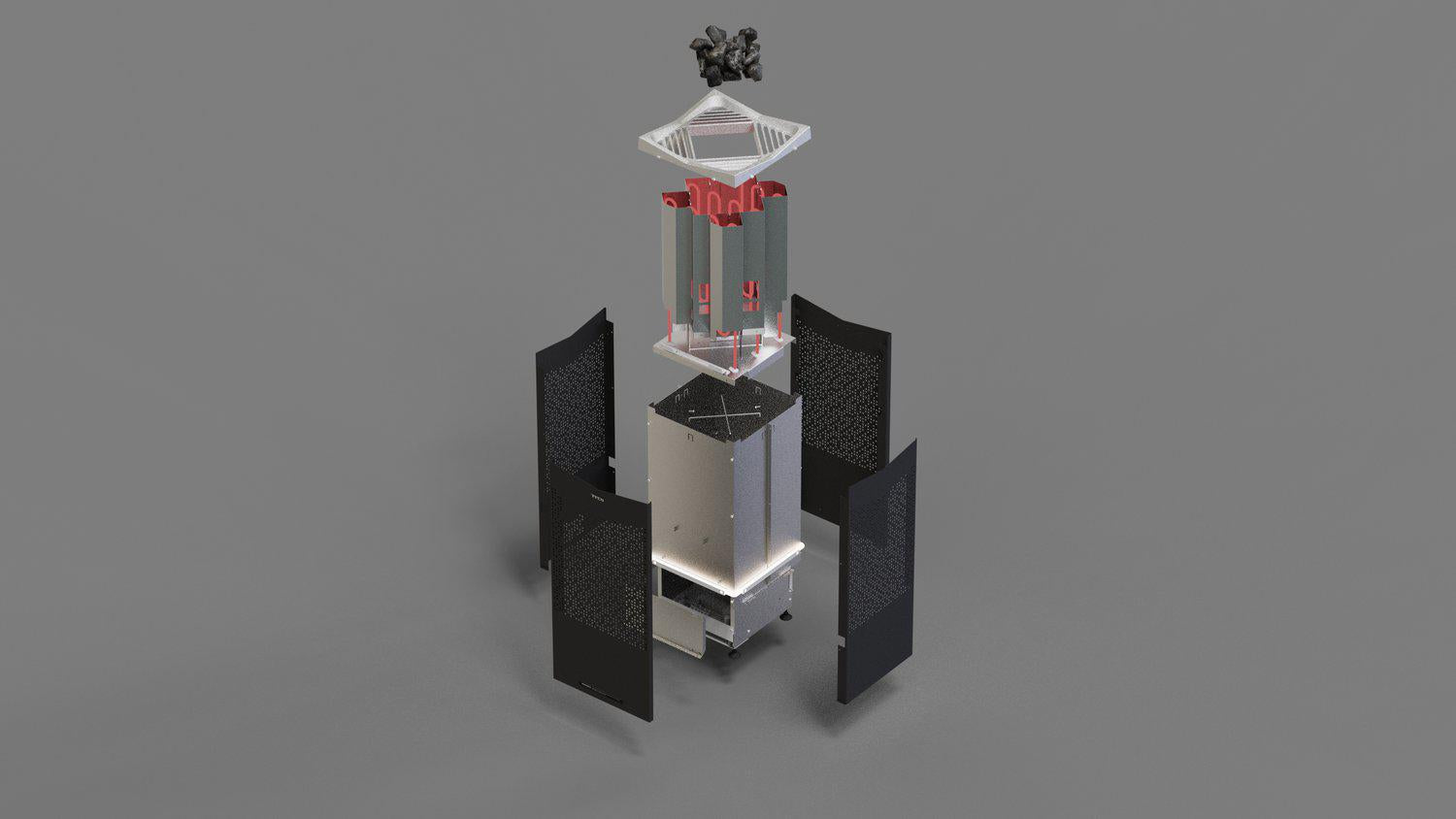 Components of Tylo Crown elite sauna heater