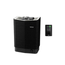 Black tylo sense elite sauna heater with elite control panel adjacent to it