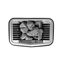 Birds eye view of Tylo sense pure sauna heater showing rocks