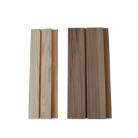 Two Western Red Cedar single groove lining boards one light and the other dark