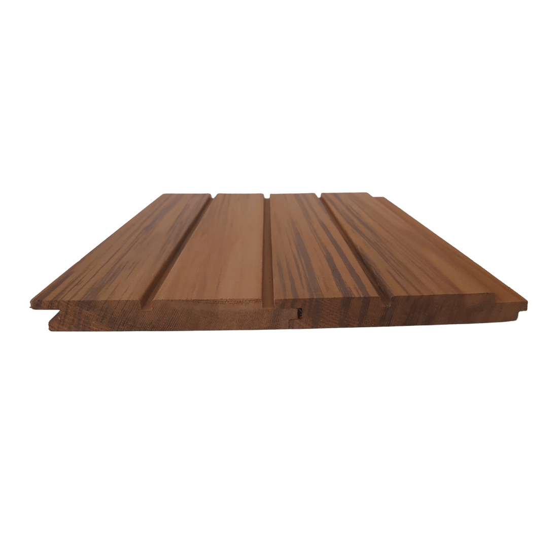 Western Red Cedar single groove lining showing how two boards connect together